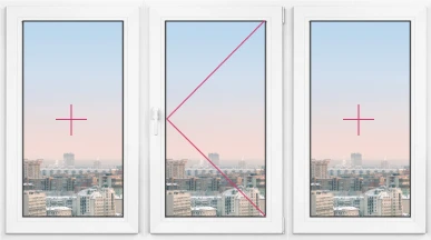 Трехстворчатое окно Rehau Delight Decor 1680x1680 - фото - 1