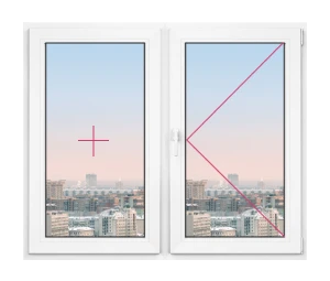 Двухстворчатое окно Rehau Brillant 1000x600 - фото - 1