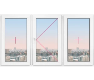 Трехстворчатое окно Rehau Brillant 2500x2500 - фото - 1