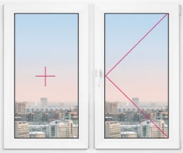 Двустворчатое окно Rehau Blitz 1500x1500 - фото - 1